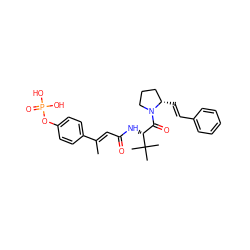 C/C(=C\C(=O)N[C@H](C(=O)N1CCC[C@@H]1/C=C/c1ccccc1)C(C)(C)C)c1ccc(OP(=O)(O)O)cc1 ZINC000653808076