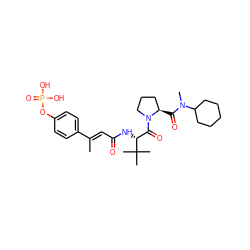 C/C(=C\C(=O)N[C@H](C(=O)N1CCC[C@H]1C(=O)N(C)C1CCCCC1)C(C)(C)C)c1ccc(OP(=O)(O)O)cc1 ZINC000220215596