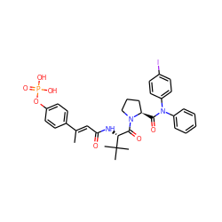 C/C(=C\C(=O)N[C@H](C(=O)N1CCC[C@H]1C(=O)N(c1ccccc1)c1ccc(I)cc1)C(C)(C)C)c1ccc(OP(=O)(O)O)cc1 ZINC000220195309