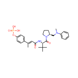 C/C(=C\C(=O)N[C@H](C(=O)N1CCC[C@H]1CN(C)c1ccccc1)C(C)(C)C)c1ccc(OP(=O)(O)O)cc1 ZINC000653793171