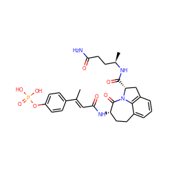C/C(=C\C(=O)N[C@H]1CCc2cccc3c2N(C1=O)[C@H](C(=O)N[C@H](C)CCC(N)=O)C3)c1ccc(OP(=O)(O)O)cc1 ZINC000071316792