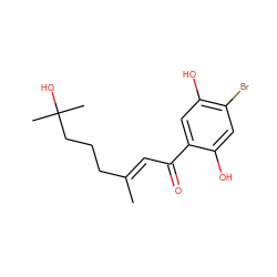 C/C(=C\C(=O)c1cc(O)c(Br)cc1O)CCCC(C)(C)O ZINC000013430774