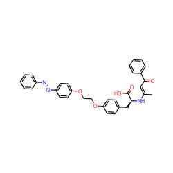 C/C(=C\C(=O)c1ccccc1)N[C@@H](Cc1ccc(OCCOc2ccc(/N=N/c3ccccc3)cc2)cc1)C(=O)O ZINC000299840826