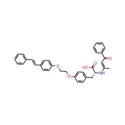 C/C(=C\C(=O)c1ccccc1)N[C@H](Cc1ccc(OCCOc2ccc(/C=C/c3ccccc3)cc2)cc1)C(=O)O ZINC000299834385