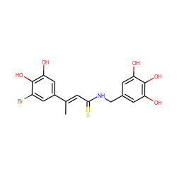 C/C(=C\C(=S)NCc1cc(O)c(O)c(O)c1)c1cc(O)c(O)c(Br)c1 ZINC000169685061