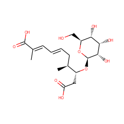 C/C(=C\C=C\C[C@H](C)[C@@H](CC(=O)O)O[C@H]1O[C@@H](CO)[C@H](O)[C@H](O)[C@@H]1O)C(=O)O ZINC000095565387