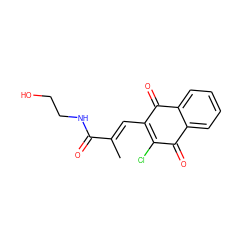 C/C(=C\C1=C(Cl)C(=O)c2ccccc2C1=O)C(=O)NCCO ZINC000045258137