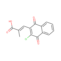 C/C(=C\C1=C(Cl)C(=O)c2ccccc2C1=O)C(=O)O ZINC000045261794