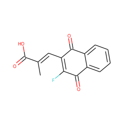 C/C(=C\C1=C(F)C(=O)c2ccccc2C1=O)C(=O)O ZINC000045257654