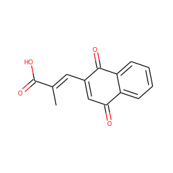 C/C(=C\C1=CC(=O)c2ccccc2C1=O)C(=O)O ZINC000045285729