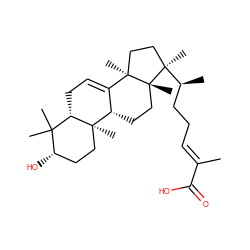 C/C(=C\CC[C@H](C)[C@]1(C)CC[C@]2(C)C3=CC[C@H]4C(C)(C)[C@@H](O)CC[C@]4(C)[C@H]3CC[C@@]12C)C(=O)O ZINC000042878580