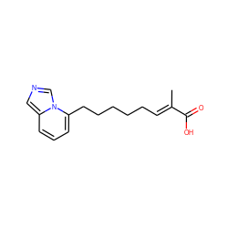 C/C(=C\CCCCCc1cccc2cncn12)C(=O)O ZINC000029404551