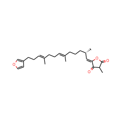 C/C(=C\CCc1ccoc1)CC/C=C(\C)CCC[C@H](C)/C=C1\OC(=O)C(C)C1=O ZINC000017044469