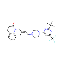 C/C(=C\CN1CCN(c2cc(C(F)(F)F)nc(C(C)(C)C)n2)CC1)CN1C(=O)CCc2ccccc21 ZINC000028568123