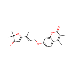 C/C(=C\COc1ccc2c(C)c(C)c(=O)oc2c1)C1=CC(=O)C(C)(C)O1 ZINC000013819824