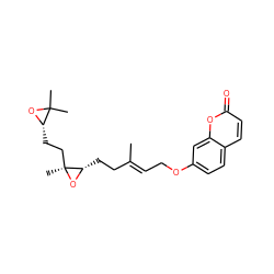 C/C(=C\COc1ccc2ccc(=O)oc2c1)CC[C@@H]1O[C@@]1(C)CC[C@@H]1OC1(C)C ZINC000028108627