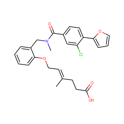 C/C(=C\COc1ccccc1CN(C)C(=O)c1ccc(-c2ccco2)c(Cl)c1)CCC(=O)O ZINC001772650326