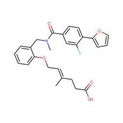 C/C(=C\COc1ccccc1CN(C)C(=O)c1ccc(-c2ccco2)c(F)c1)CCC(=O)O ZINC001772632931