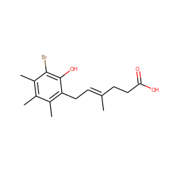 C/C(=C\Cc1c(C)c(C)c(C)c(Br)c1O)CCC(=O)O ZINC000013759751