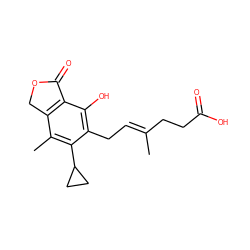 C/C(=C\Cc1c(O)c2c(c(C)c1C1CC1)COC2=O)CCC(=O)O ZINC000000020371