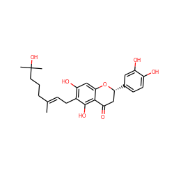 C/C(=C\Cc1c(O)cc2c(c1O)C(=O)C[C@@H](c1ccc(O)c(O)c1)O2)CCCC(C)(C)O ZINC000035879723