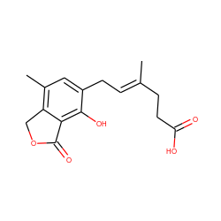 C/C(=C\Cc1cc(C)c2c(c1O)C(=O)OC2)CCC(=O)O ZINC000013759730