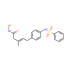 C/C(=C\Cc1ccc(NS(=O)(=O)c2ccccc2)cc1)CC(=O)NO ZINC000103208607