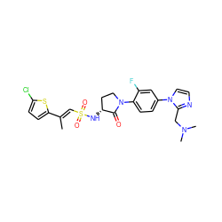 C/C(=C\S(=O)(=O)N[C@@H]1CCN(c2ccc(-n3ccnc3CN(C)C)cc2F)C1=O)c1ccc(Cl)s1 ZINC000029130853