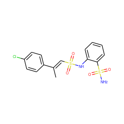 C/C(=C\S(=O)(=O)Nc1ccccc1S(N)(=O)=O)c1ccc(Cl)cc1 ZINC000143609319