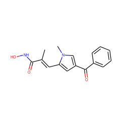 C/C(=C\c1cc(C(=O)c2ccccc2)cn1C)C(=O)NO ZINC000013559539