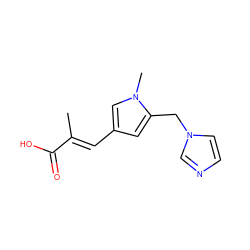 C/C(=C\c1cc(Cn2ccnc2)n(C)c1)C(=O)O ZINC000096942037