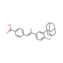 C/C(=C\c1ccc(C(=O)O)cc1)c1ccc(O)c(C23CC4CC(CC(C4)C2)C3)c1 ZINC000013745075