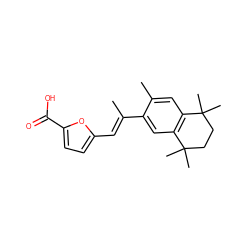 C/C(=C\c1ccc(C(=O)O)o1)c1cc2c(cc1C)C(C)(C)CCC2(C)C ZINC000001539546