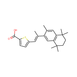 C/C(=C\c1ccc(C(=O)O)s1)c1cc2c(cc1C)C(C)(C)CCC2(C)C ZINC000013742307