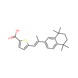 C/C(=C\c1ccc(C(=O)O)s1)c1ccc2c(c1)C(C)(C)CCC2(C)C ZINC000026653776