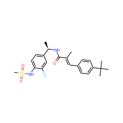 C/C(=C\c1ccc(C(C)(C)C)cc1)C(=O)N[C@H](C)c1ccc(NS(C)(=O)=O)c(F)c1 ZINC000036477700