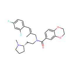 C/C(=C\c1ccc(F)cc1F)CN(CC[C@@H]1CCCN1C)C(=O)c1ccc2c(c1)OCCO2 ZINC000084605227