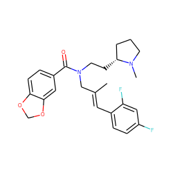 C/C(=C\c1ccc(F)cc1F)CN(CC[C@@H]1CCCN1C)C(=O)c1ccc2c(c1)OCO2 ZINC000084603051