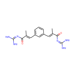 C/C(=C\c1cccc(/C=C(\C)C(=O)N=C(N)N)c1)C(=O)N=C(N)N ZINC000034752203