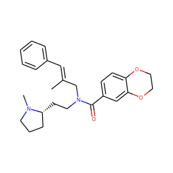 C/C(=C\c1ccccc1)CN(CC[C@@H]1CCCN1C)C(=O)c1ccc2c(c1)OCCO2 ZINC000084604728