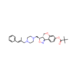 C/C(=C\c1ccccc1)CN1CCN(C[C@@H]2ON=C3c4ccc(OC(=O)C(C)(C)C)cc4OC[C@H]32)CC1 ZINC000022933308