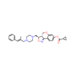 C/C(=C\c1ccccc1)CN1CCN(C[C@@H]2ON=C3c4ccc(OC(=O)C5CC5)cc4OC[C@H]32)CC1 ZINC000022933302