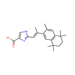 C/C(=C\c1nc(C(=O)O)c[nH]1)c1cc2c(cc1C)C(C)(C)CCC2(C)C ZINC000026653569