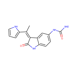 C/C(=C1/C(=O)Nc2ccc(NC(N)=O)cc21)c1ccc[nH]1 ZINC000014962724