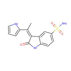 C/C(=C1/C(=O)Nc2ccc(S(N)(=O)=O)cc21)c1ccc[nH]1 ZINC000014962856