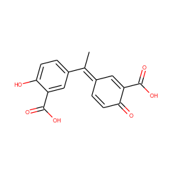 C/C(=C1/C=CC(=O)C(C(=O)O)=C1)c1ccc(O)c(C(=O)O)c1 ZINC000028092924