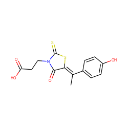 C/C(=C1/SC(=S)N(CCC(=O)O)C1=O)c1ccc(O)cc1 ZINC000002700357