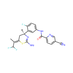 C/C(=C1\C[C@@](C)(c2cc(NC(=O)c3ccc(C#N)cn3)ccc2F)N=C(N)S1)C(F)F ZINC000147053870