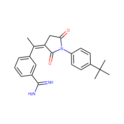 C/C(=C1\CC(=O)N(c2ccc(C(C)(C)C)cc2)C1=O)c1cccc(C(=N)N)c1 ZINC000012354982