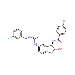 C/C(=N/Cc1cccc(F)c1)Nc1ccc2c(c1)[C@@H](NC(=O)c1ccc(Br)cc1)[C@H](O)C2 ZINC000473089000